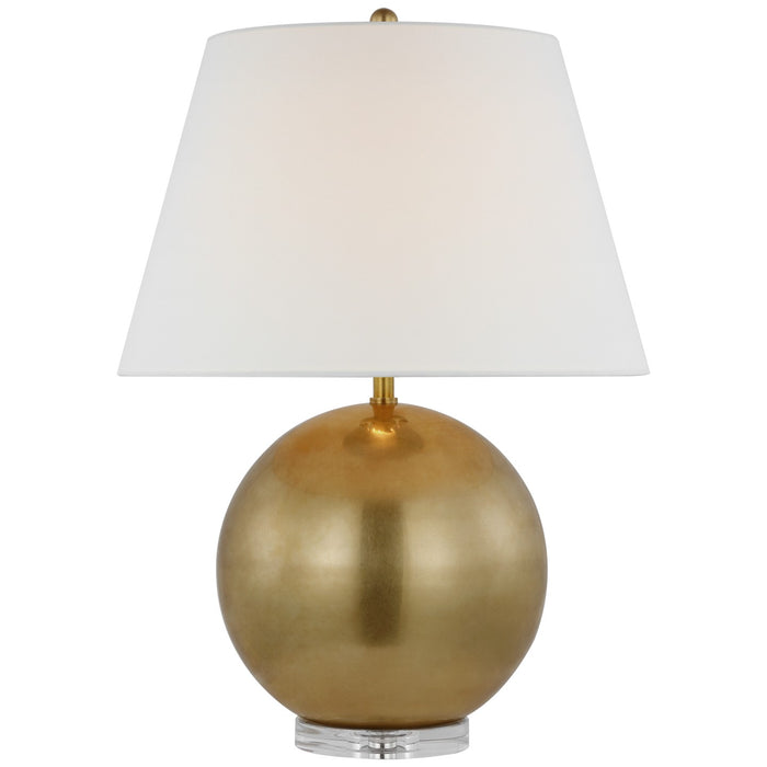 Visual Comfort Signature CHA 8215AB-L LED Table Lamp, Antique-Burnished Brass and Clear Glass