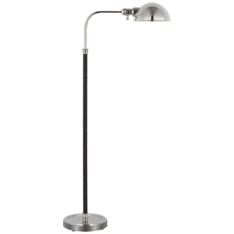 Visual Comfort Signature CHA 9080PN/BRT LED Floor Lamp, Polished Nickel and Black Rattan