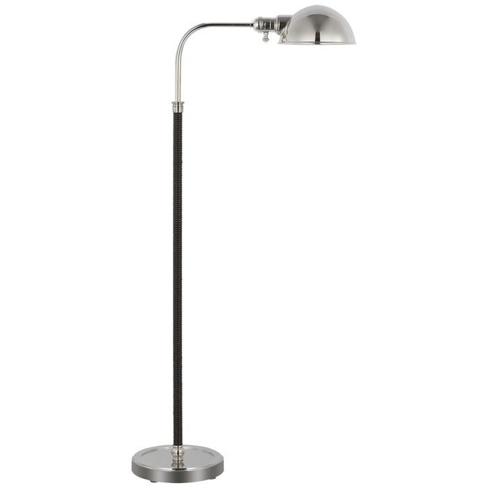 Visual Comfort Signature CHA 9080PN/BRT LED Floor Lamp, Polished Nickel and Black Rattan