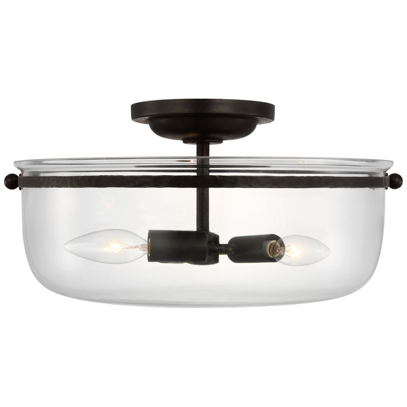 Visual Comfort Signature CHC 4269AI-CG LED Semi-Flush Mount, Aged Iron