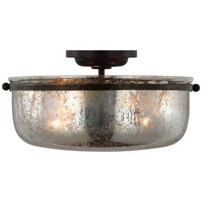 Visual Comfort Signature CHC 4269AI-MG LED Semi-Flush Mount, Aged Iron
