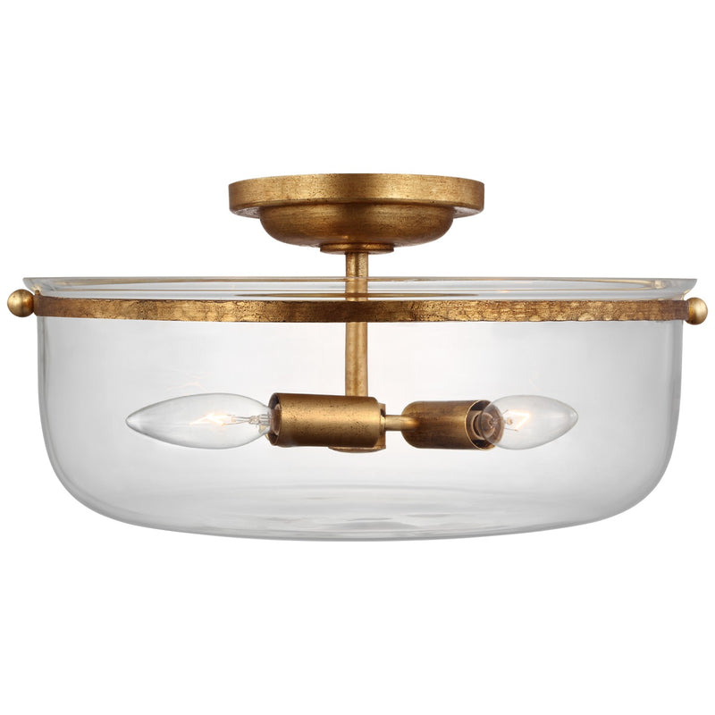 Visual Comfort Signature CHC 4269GI-CG LED Semi-Flush Mount, Gilded Iron