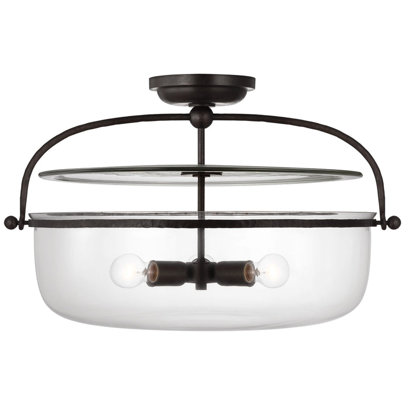 Visual Comfort Signature CHC 4272AI-CG LED Semi-Flush Mount, Aged Iron