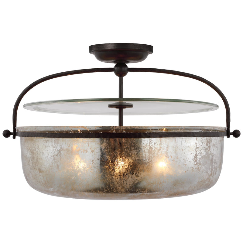 Visual Comfort Signature CHC 4272AI-MG LED Semi-Flush Mount, Aged Iron