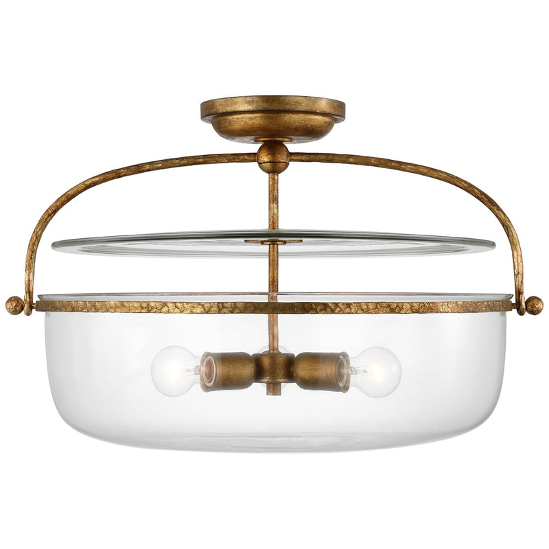 Visual Comfort Signature CHC 4272GI-CG LED Semi-Flush Mount, Gilded Iron