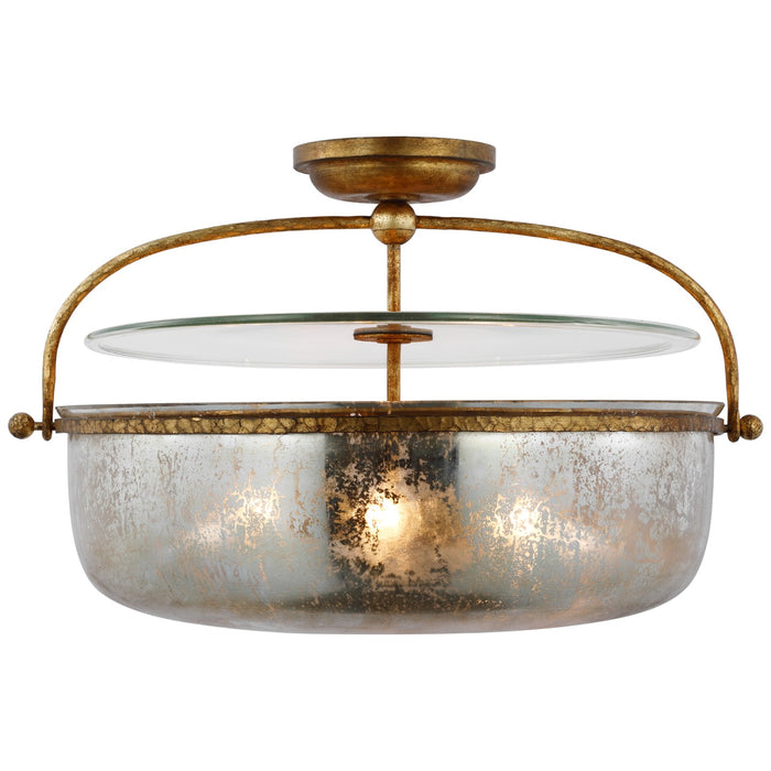 Visual Comfort Signature CHC 4272GI-MG LED Semi-Flush Mount, Gilded Iron