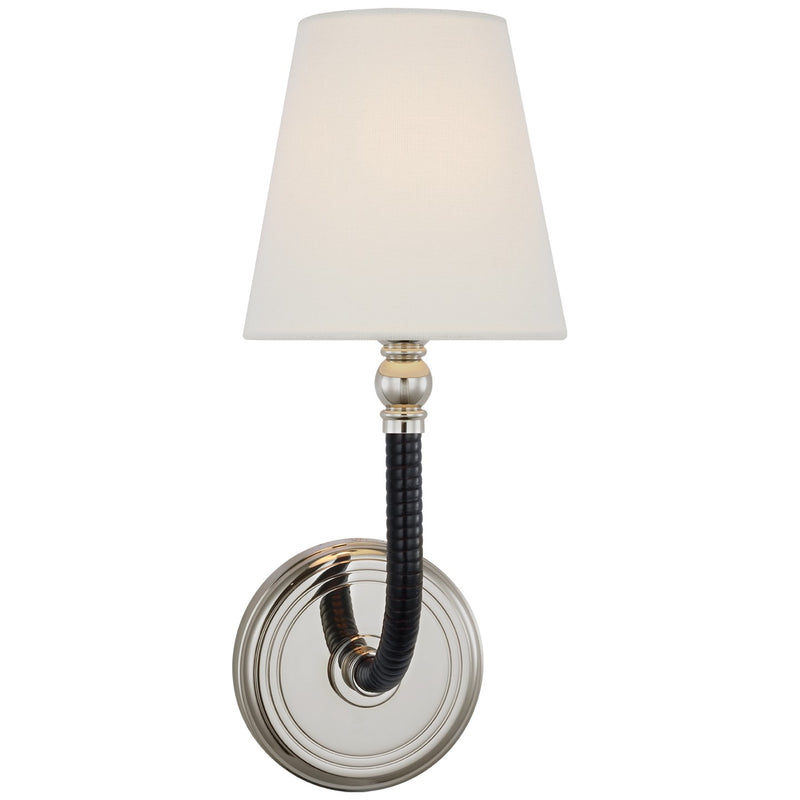 Visual Comfort Signature CHD 2080PN/BRT-L LED Wall Sconce, Polished Nickel and Black Rattan