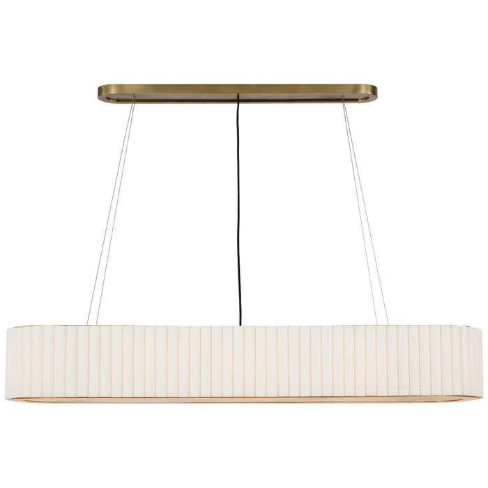 Visual Comfort Signature IKF 5445HAB-L LED Linear Chandelier, Hand-Rubbed Antique Brass