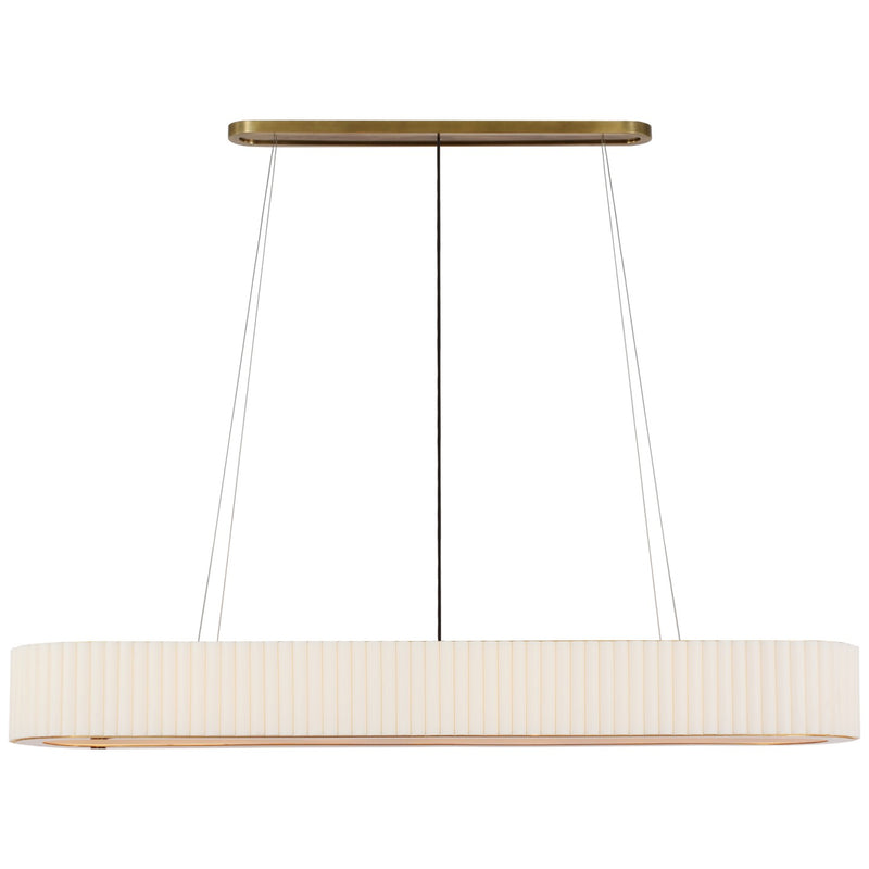 Visual Comfort Signature IKF 5446HAB-L LED Linear Chandelier, Hand-Rubbed Antique Brass