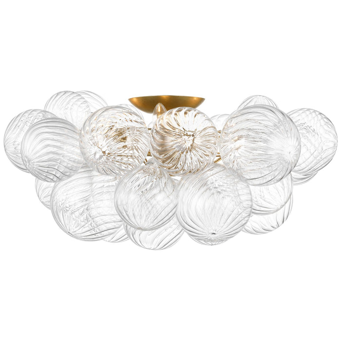 Visual Comfort Signature JN 4113G/CG LED Flush Mount, Gild and Clear Swirled Glass