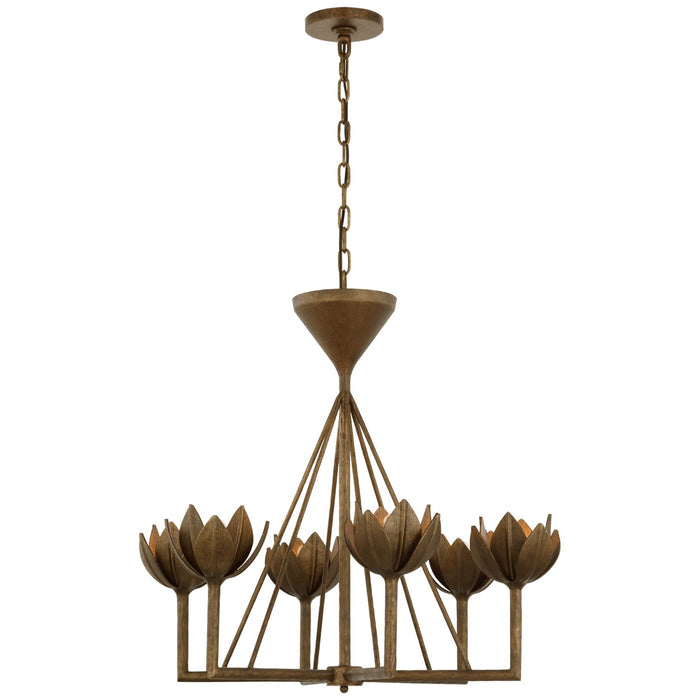Visual Comfort Signature JN 5007ABL LED Chandelier, Antique Bronze Leaf