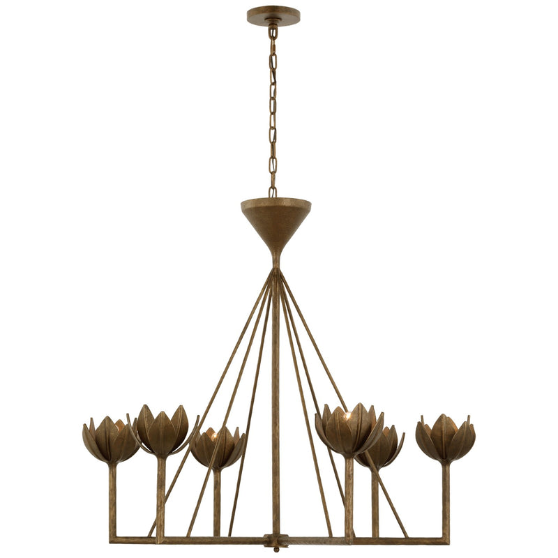 Visual Comfort Signature JN 5008ABL LED Chandelier, Antique Bronze Leaf