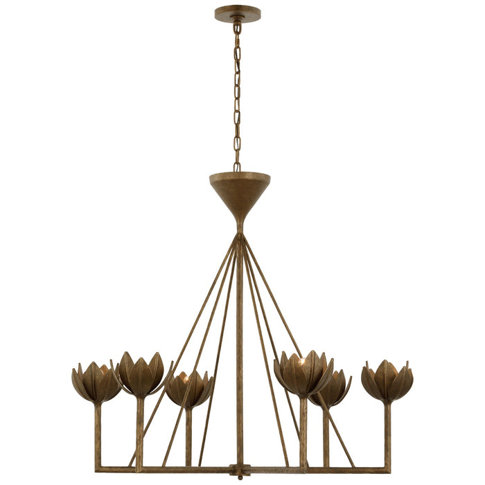 Visual Comfort Signature JN 5008ABL LED Chandelier, Antique Bronze Leaf