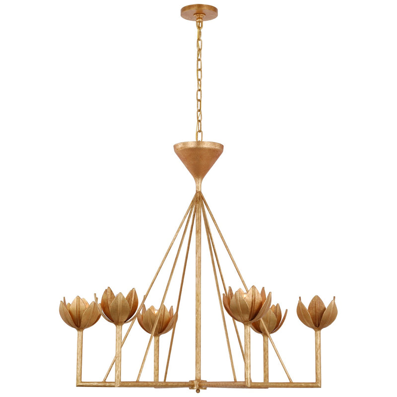 Visual Comfort Signature JN 5008AGL LED Chandelier, Antique Gold Leaf