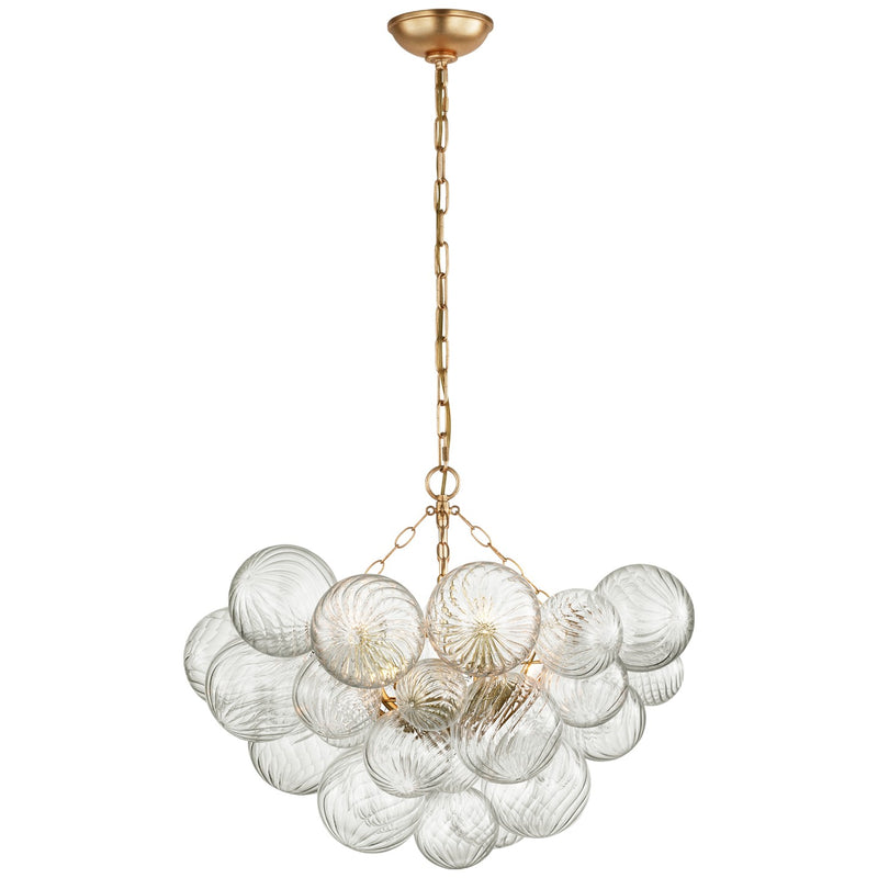 Visual Comfort Signature JN 5111G/CG LED Chandelier, Gild and Clear Swirled Glass