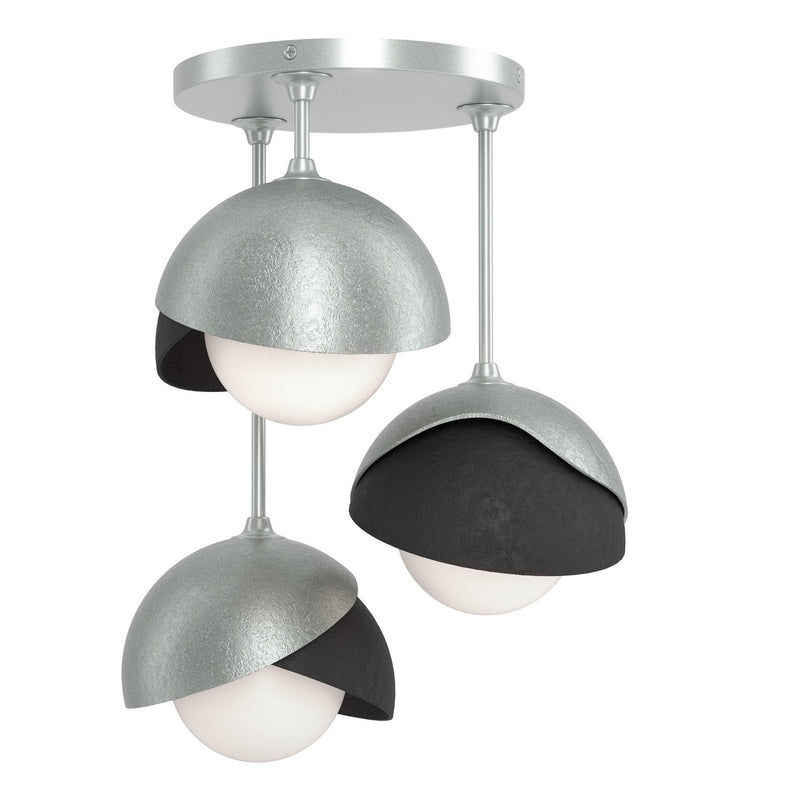 Hubbardton Forge 121374-SKT-82-10-GG0711 Three Light Semi-Flush Mount, Vintage Platinum