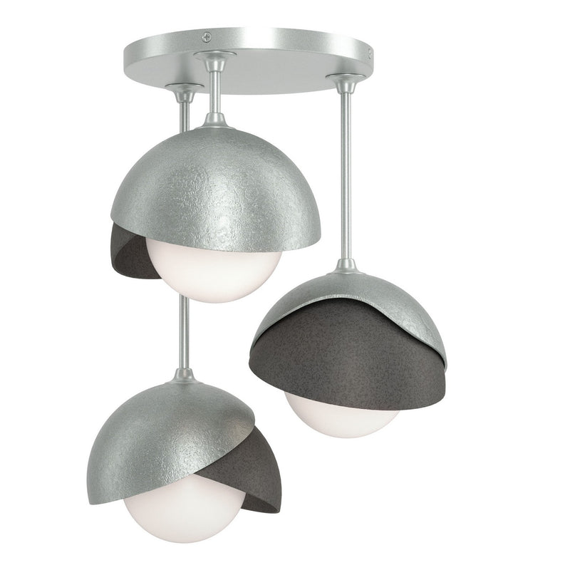 Hubbardton Forge 121374-SKT-82-20-GG0711 Three Light Semi-Flush Mount, Vintage Platinum