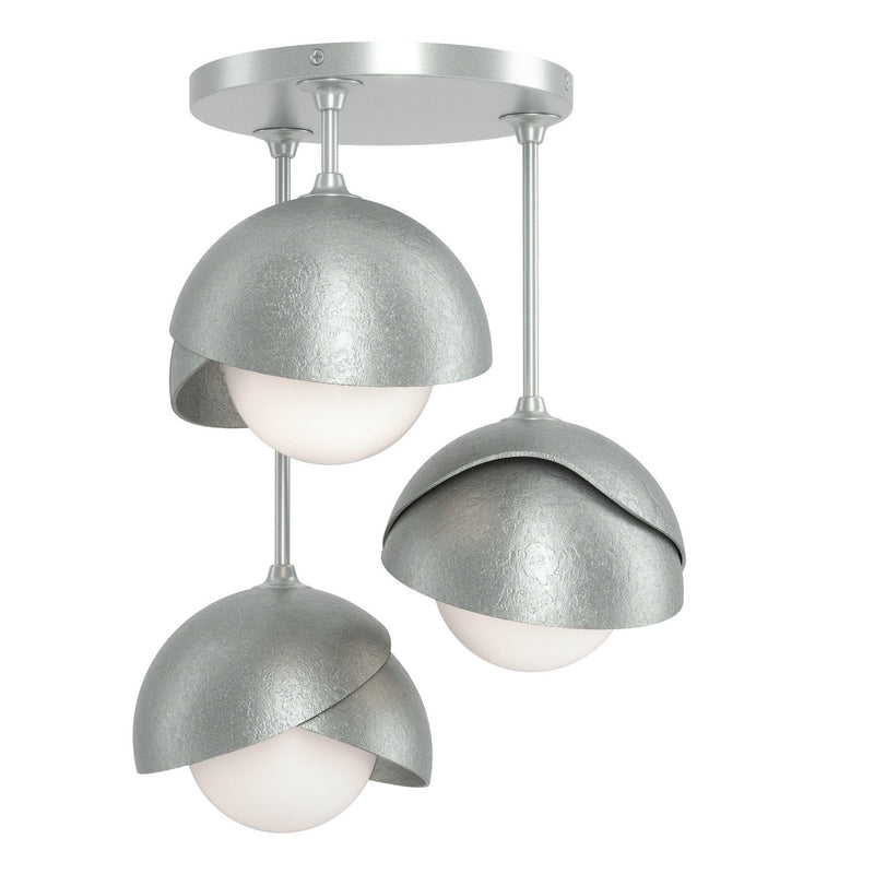 Hubbardton Forge 121374-SKT-82-82-GG0711 Three Light Semi-Flush Mount, Vintage Platinum
