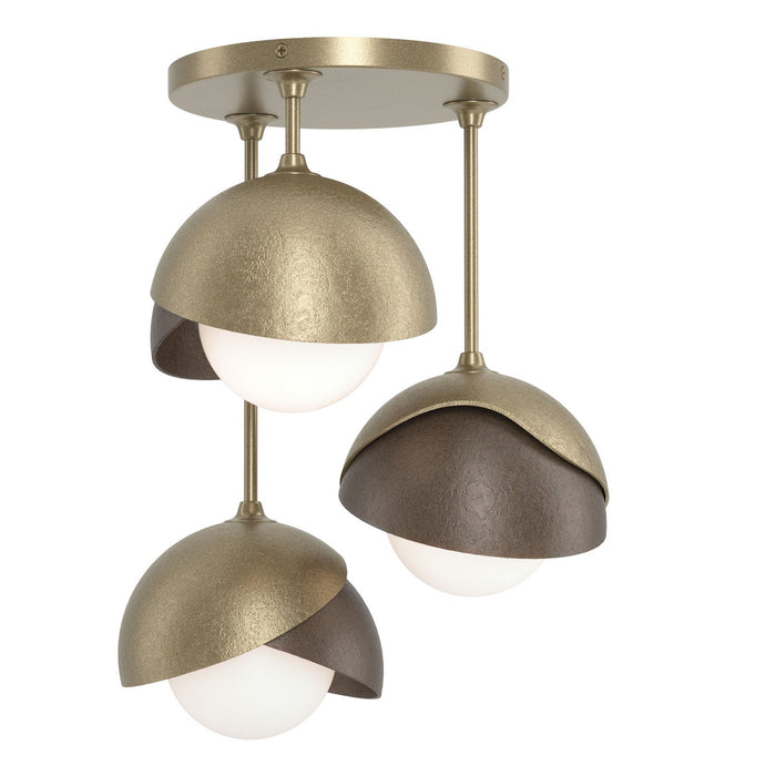 Hubbardton Forge 121374-SKT-84-05-GG0711 Three Light Semi-Flush Mount, Soft Gold