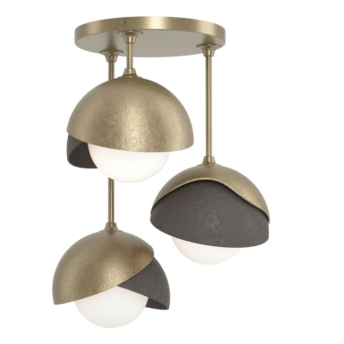 Hubbardton Forge 121374-SKT-84-07-GG0711 Three Light Semi-Flush Mount, Soft Gold