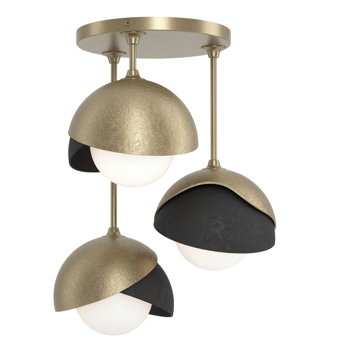 Hubbardton Forge 121374-SKT-84-10-GG0711 Three Light Semi-Flush Mount, Soft Gold
