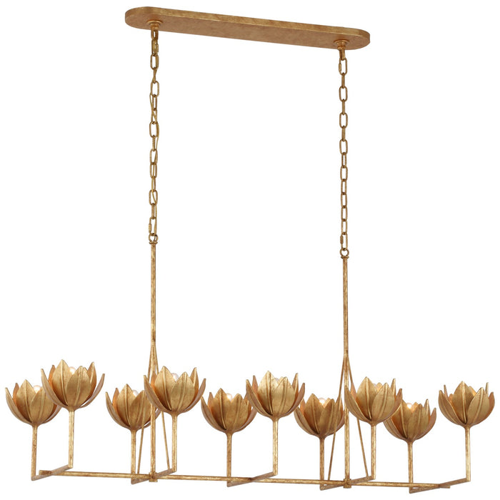 Visual Comfort Signature JN 5313AGL LED Linear Chandelier, Antique Gold Leaf