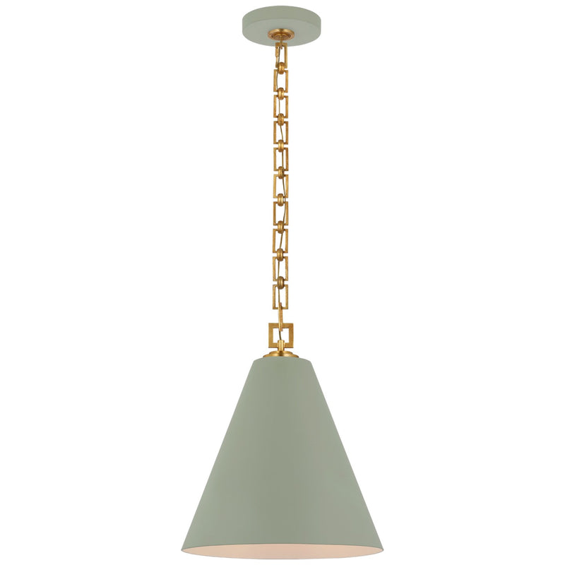 Visual Comfort Signature JN 5321CEL/G LED Pendant, Celadon and Gild