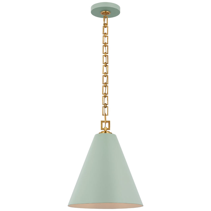 Visual Comfort Signature JN 5321PLB/G LED Pendant, Pale Blue and Gild