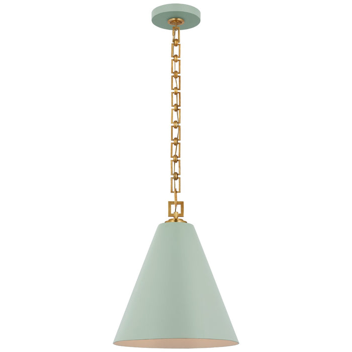 Visual Comfort Signature JN 5321PLB/G LED Pendant, Pale Blue and Gild