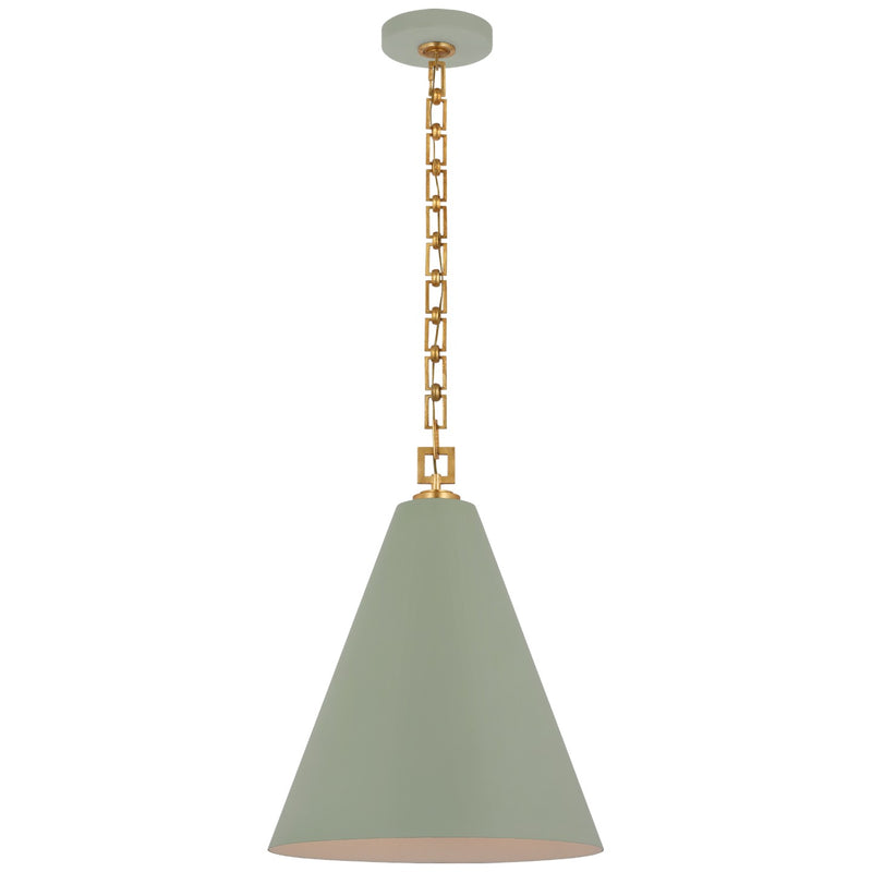 Visual Comfort Signature JN 5322CEL/G LED Pendant, Celadon and Gild