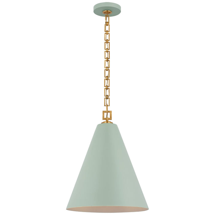 Visual Comfort Signature JN 5322PLB/G LED Pendant, Pale Blue and Gild