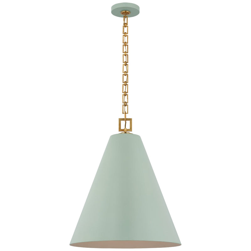 Visual Comfort Signature JN 5323PLB/G LED Pendant, Pale Blue and Gild