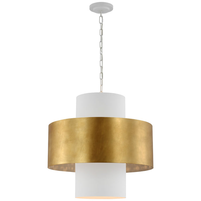Visual Comfort Signature JN 5332PW/G LED Pendant, Plaster White and Gild