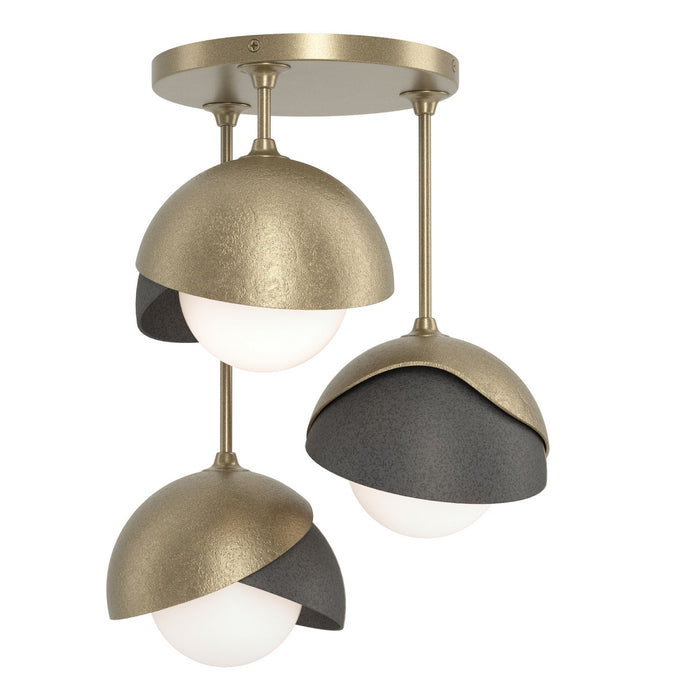 Hubbardton Forge 121374-SKT-84-20-GG0711 Three Light Semi-Flush Mount, Soft Gold