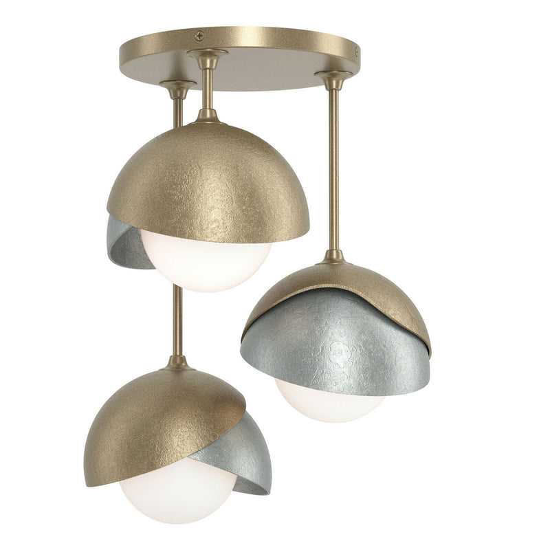 Hubbardton Forge 121374-SKT-84-82-GG0711 Three Light Semi-Flush Mount, Soft Gold