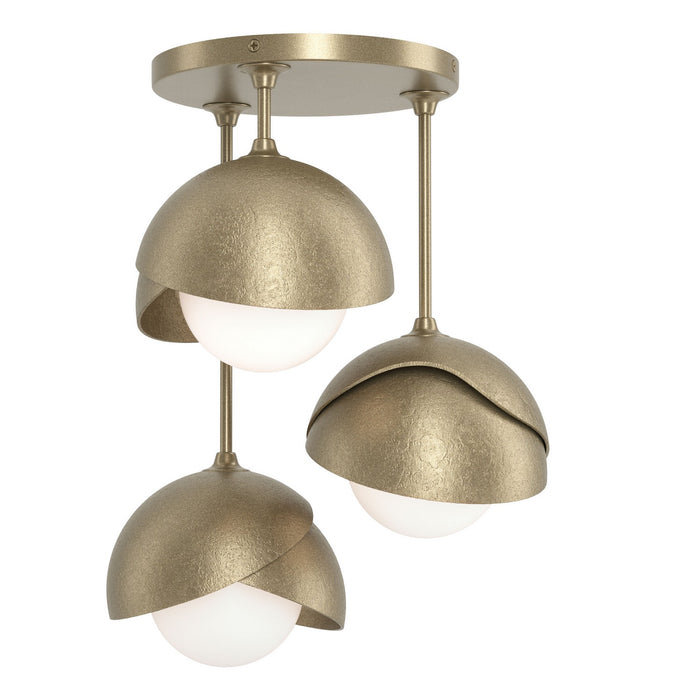 Hubbardton Forge 121374-SKT-84-84-GG0711 Three Light Semi-Flush Mount, Soft Gold