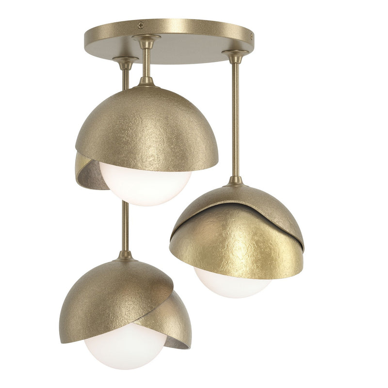 Hubbardton Forge 121374-SKT-84-86-GG0711 Three Light Semi-Flush Mount, Soft Gold