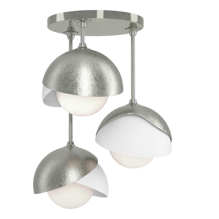 Hubbardton Forge 121374-SKT-85-02-GG0711 Three Light Semi-Flush Mount, Sterling