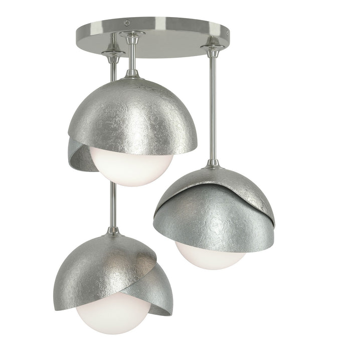 Hubbardton Forge 121374-SKT-85-82-GG0711 Three Light Semi-Flush Mount, Sterling
