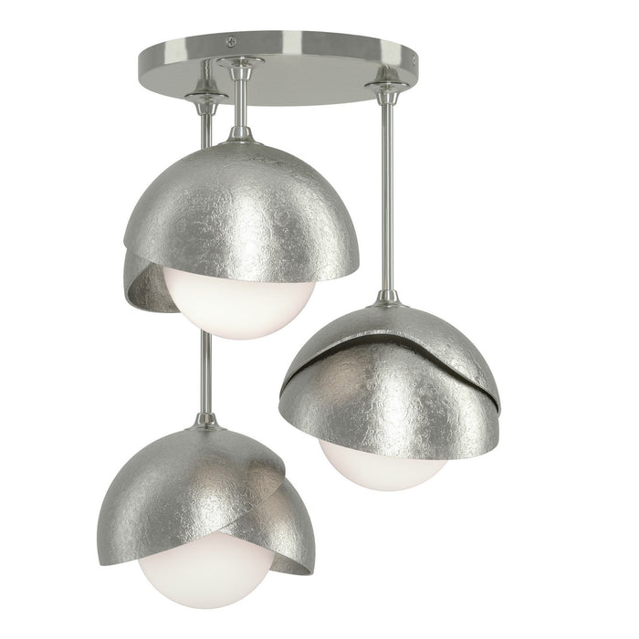 Hubbardton Forge 121374-SKT-85-85-GG0711 Three Light Semi-Flush Mount, Sterling
