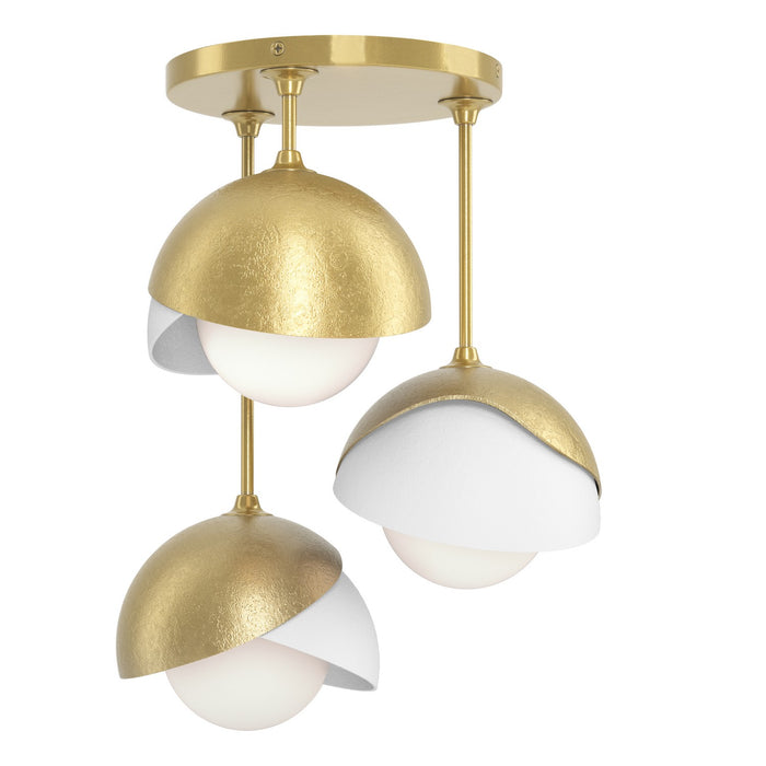 Hubbardton Forge 121374-SKT-86-02-GG0711 Three Light Semi-Flush Mount, Modern Brass