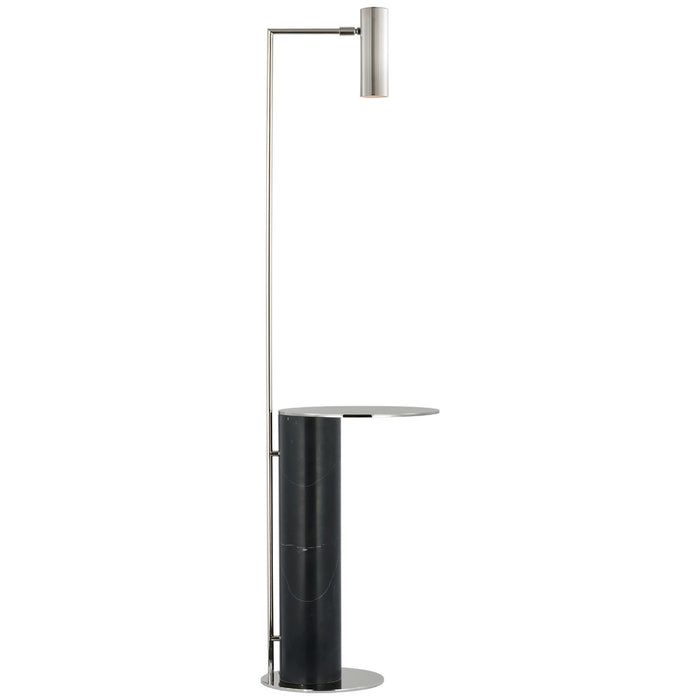 Visual Comfort Signature KW 1612PN/BM LED Floor Lamp, Polished Nickel and Black Marble