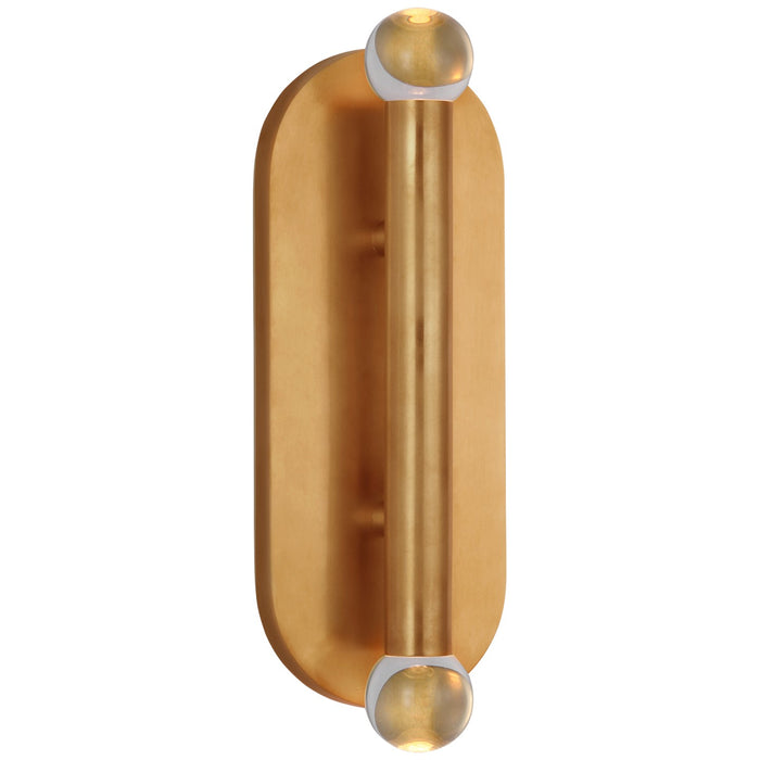 Visual Comfort Signature KW 2287AB-CG LED Wall Sconce, Antique-Burnished Brass