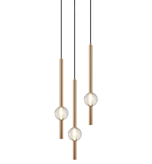 Matteo Lighting C68903AG Three Light Pendant