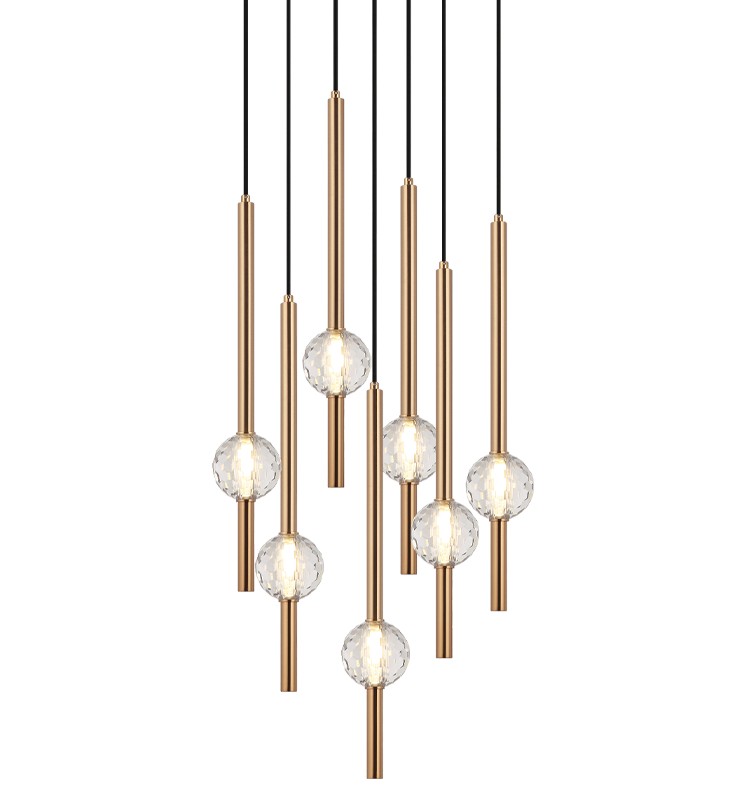Matteo Lighting C68907AG Seven Light Pendant