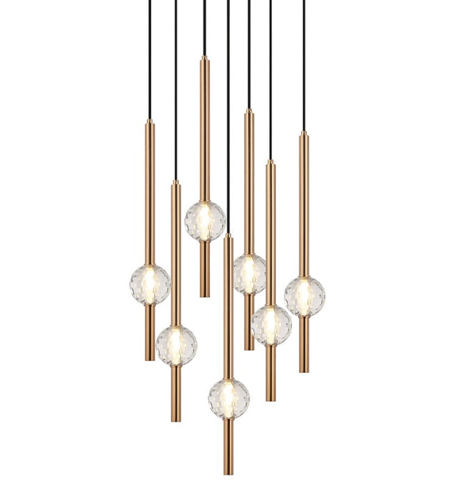 Matteo Lighting C68907AG Seven Light Pendant