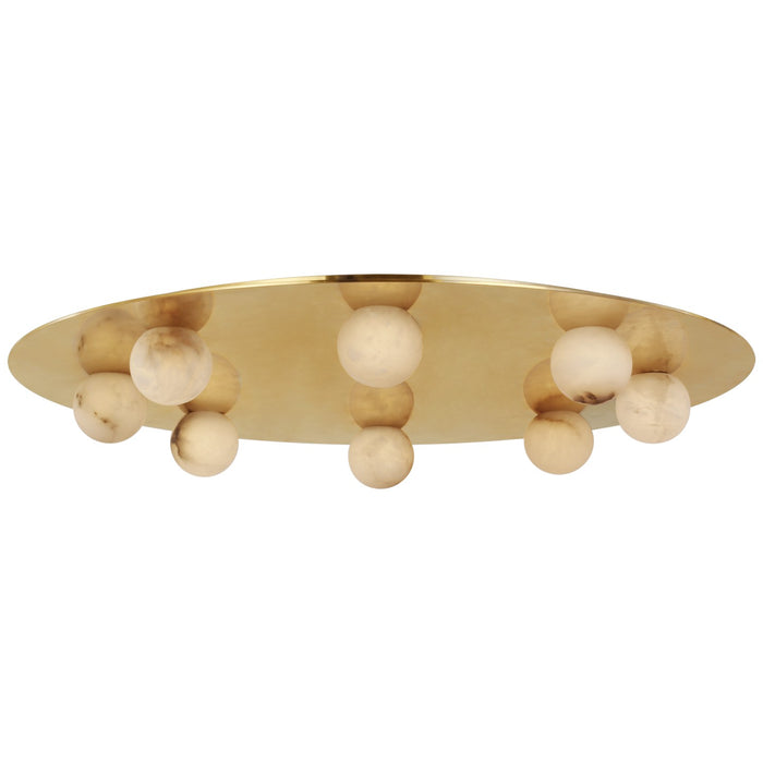 Visual Comfort Signature KW 4521MAB-ALB LED Flush Mount, Mirrored Antique Brass