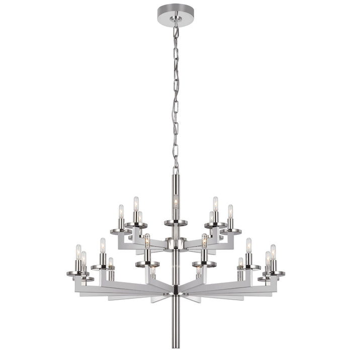 Visual Comfort Signature KW 5201PN 20 Light Chandelier, Polished Nickel