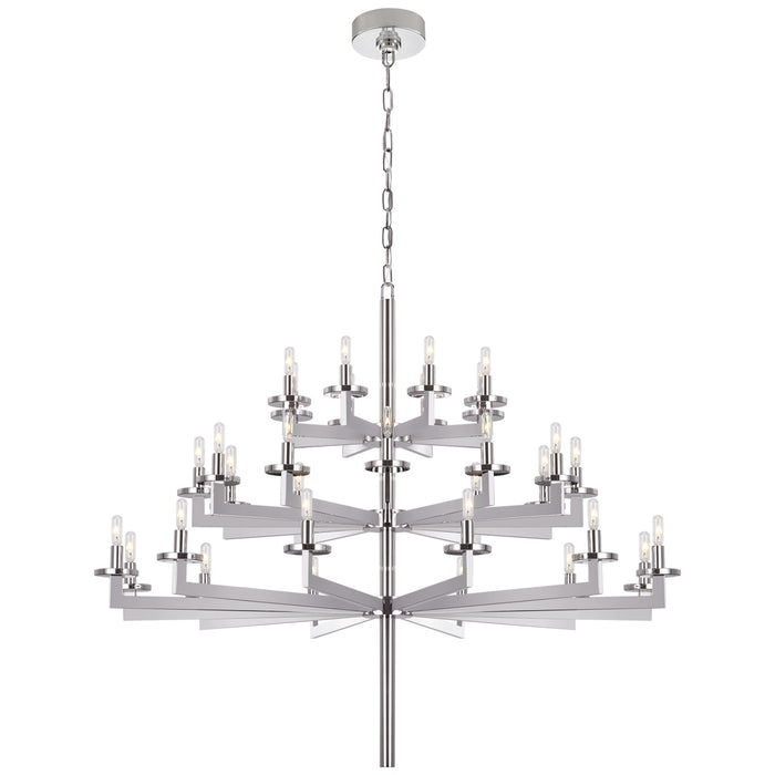 Visual Comfort Signature KW 5202PN 32 Light Chandelier, Polished Nickel