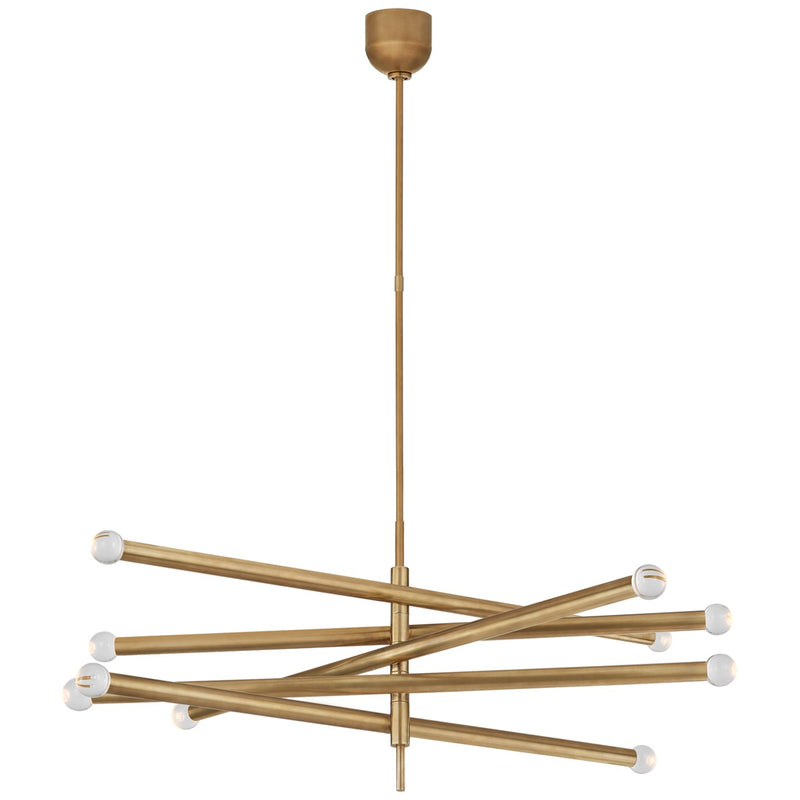 Visual Comfort Signature KW 5587AB-CG LED Chandelier, Antique-Burnished Brass